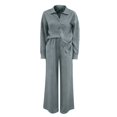 thumbnail image 6 of Pajamas for Women Set Fall Fashion Must Have Womens Pajama Sets V Neck Fitness Pj Set Long Sleeve Shirts Matching Pjs for Couples Light Blue, 6 of 7
