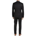 thumbnail image 2 of Mens Flat Front Pant 3-piece Black Modern Fit Vested Suit, 2 of 6