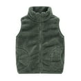 thumbnail image 5 of Staki Baby Winter Coat Girls Puffer Vest Stand Collar Sleeveless Warm Jacket Cute Outerwear(Dark Green,3-5 Years), 5 of 5