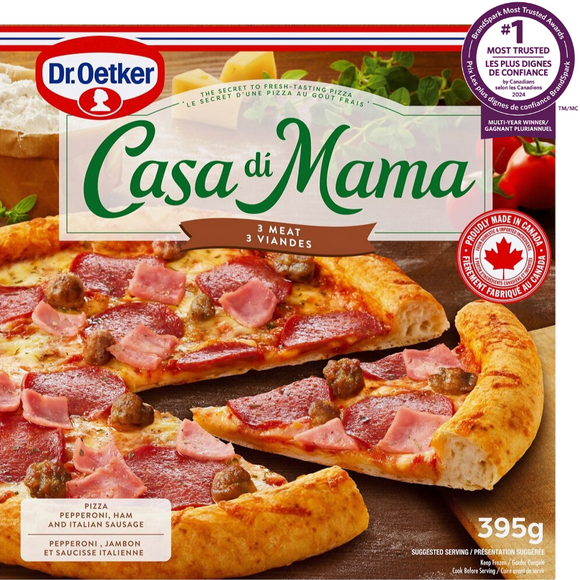 Dr. Oetker Casa di Mama 3 Meat Pizza, 395 g