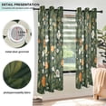 thumbnail image 3 of Yayeee Window Curtains Light Filtering 63"x52" Grommet Panel Pair Home Living Room Decor, Green Flowers Pattern, 3 of 7