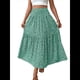 thumbnail image 3 of Falda Midi de Cintura Alta Elástica para Mujer, Informal, de Verano, , con Volantes, Estampado Floral, Corte A. Flores L, 3 of 8