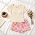 thumbnail image 4 of ITSAME Girls Summer Outfit Set Ribbed Ruffle Top & Shorts 2-Piece Kids Fashion Casual Set Beige Size 8, 4 of 9