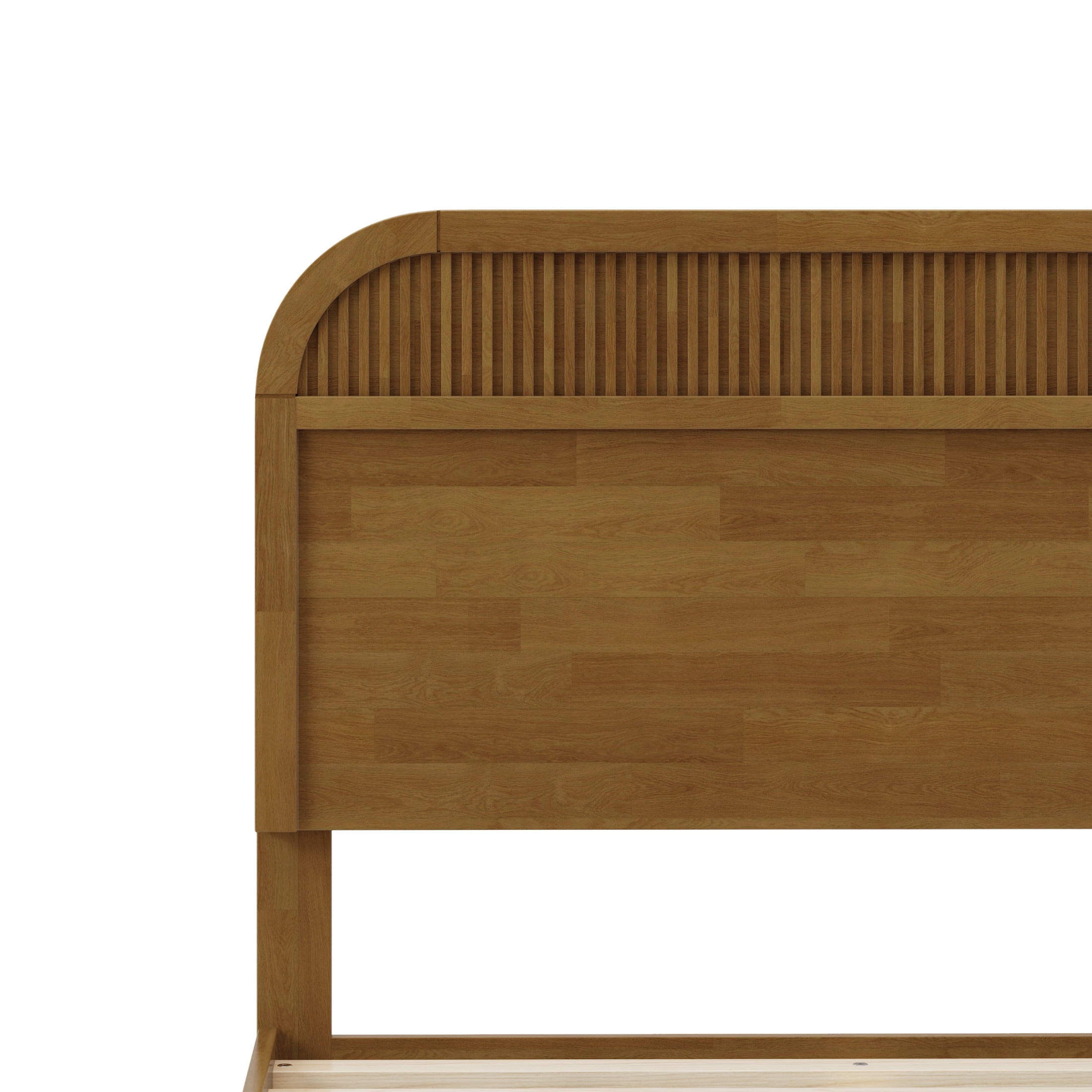 Christopher Knight Home Modern King Size Wooden Platform Bed Frame with Headboard, Blonde Oak Finish