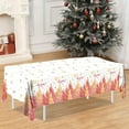 thumbnail image 4 of Christmas Tablecloth - PE Plastic Table Cover with Reindeer, Snowflakes, and Bells Pattern for Holiday Parties, Durable, Leak-Proof, Easy Cleanup, 4 of 6