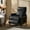 Black, variant on Modern Power Genuine Leather Recliner Chair with USB and Solid Wood Legs for Living Room Beige