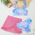 thumbnail image 2 of ibiyuan Ruffle Butts Girls Swimsuits ,3 Pieces Bathing Suit for Girls Adjustable Straps Tankini with Shorts Cute Ruffle Princess Bikini Set with Belt Hawaiian Swimwear with Cover Up Pants,10-11 Years, 2 of 6
