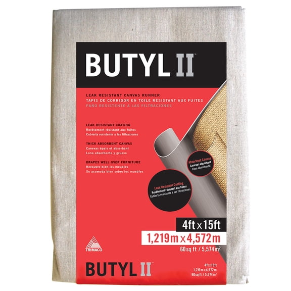 4' x 15' Trimaco 85328 Butyl II Leak Resistant Two Layer Drop Cloth