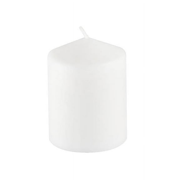 3 x 4 in. Pressed & Over-Dipped Pillar Candles, White - Pack of 3