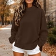 thumbnail image 2 of Perfectbot Women's Mock Neck Sweatshirt Long Sleeve Loose Fit Pullover Top with Side Split Casual Fall Wear, 2 of 9