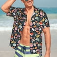 thumbnail image 5 of KLL Men's Hawaiian Shirt Short Sleeve Button Down Beach Shirts-Autumn Forest, 5 of 5