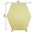 thumbnail image 2 of BalsaCircle 8 feet Champagne Metallic Glittered Spandex Hexagon Backdrop Stand Cover Wedding Party Decorations, 2 of 7