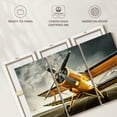 thumbnail image 6 of Elephant Stock Yellow Aircraft Wall Art - Horizontal Multi Panel Canvas - Living Room Wall Decor - Transportation Multi Panel - Gray And White Decor - 38" x 24", 6 of 8