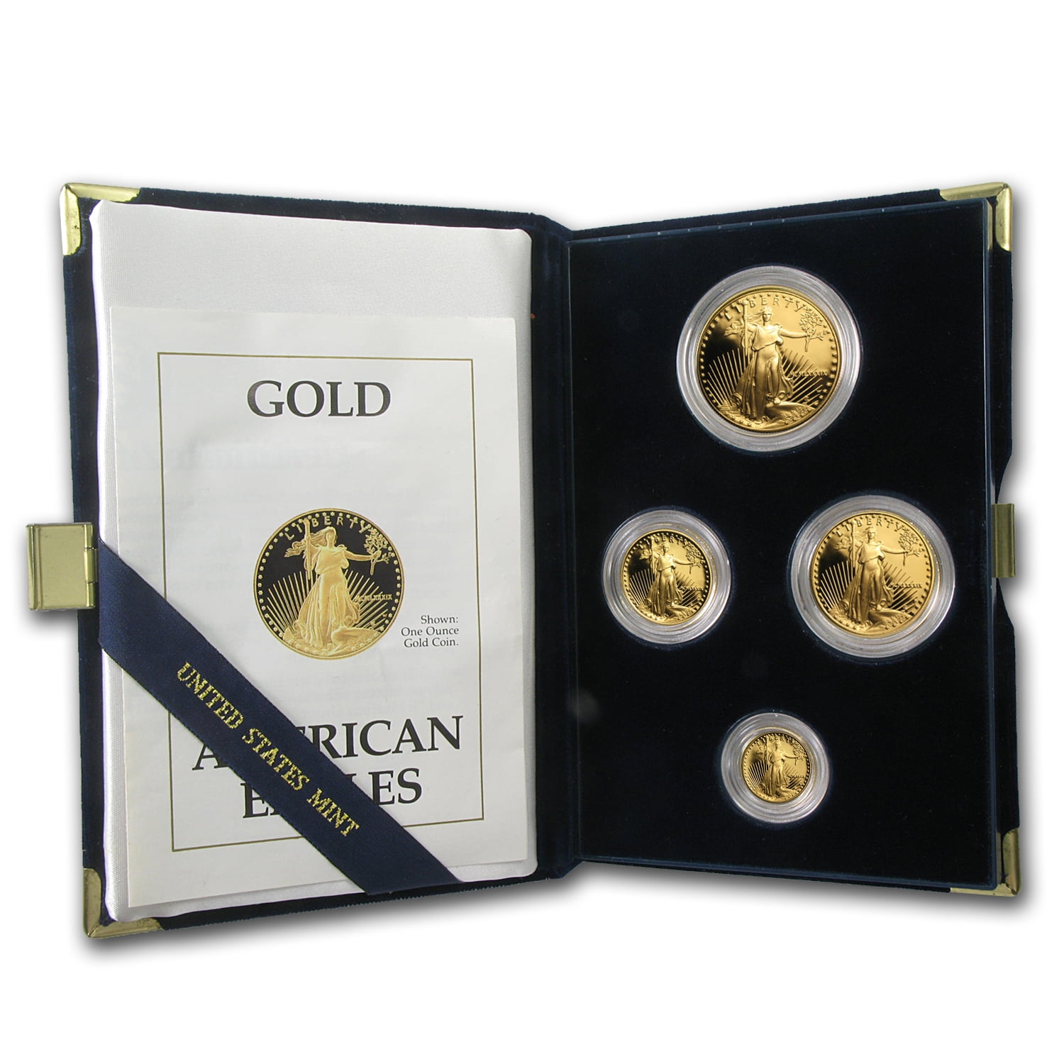 2000-W 4-Coin Proof American Gold Eagle Set (w/Box & COA