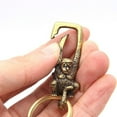 thumbnail image 2 of Brass Pure Monkey Keychain Antique Craft Lobster Clasps Keyring Key Holder Gift, 2 of 6