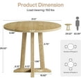 thumbnail image 2 of Tribesigns 31.5" Small Round Conference Table for 2-4 People, Wooden Office Meeting Table with Unique Pedestal, Natural Wood Color, 2 of 5
