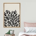 thumbnail image 3 of PixonSign Framed Canvas Print Wall Art Duotone Minimal Vintage Forest Leaf Collage Abstract Shapes Illustrations Modern Art Boho Decorative Chic for Living Room, Bedroom, Office - 16"x24" NATURAL, 3 of 5