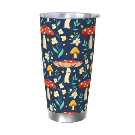

Bingfone Colorful Mushrooms for 20 Oz Stainless Steel Travel Mug Double Wall Water Coffee Cup for Home Office Outdoor Works Great for Ice Drinks and Hot Beverage-Without Straw