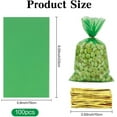 thumbnail image 2 of Duslogis 100 Pcs Cellophane Bags, 6 x 9 Inch Colorful Cello Treat Bags with Twist Ties Quality Cellophane Treat Bags for Christams Valentines Weddings Birthday Party Favor Supplies (Green), 2 of 7