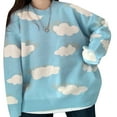 thumbnail image 3 of Pullover Tricoté à Manches Longues Imprimé Nuage pour Femmes, 3 of 6
