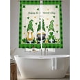 thumbnail image 5 of St. Patrick's Day Sheer Curtains 63 Inch Length 2 Panels Set Window Treatments, Gnomes Shamrock Gold Coin Green Plaid Rod Pocket Semi Curtains for Living Room/Bedroom/Kitchen Décor, 104"W x 63"L, 5 of 7