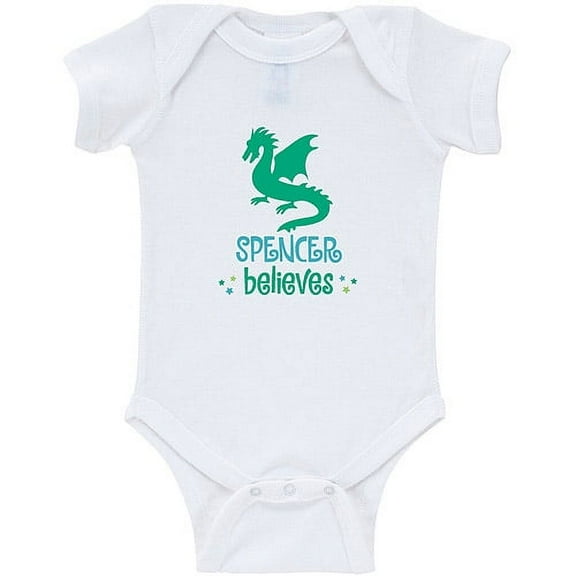 Personalized Dragon Baby Boy White Creeper