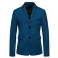 thumbnail image 2 of Nueva chaqueta de traje informal para hombre, chaqueta de traje ajustada de dos botones de Color sólido a la moda Pompotops  oipoqjl40289, 2 of 6