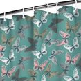 thumbnail image 3 of Green Butterfly Pattern Shower Curtain 36"x72" ,Bathroom Decorative Shower Curtains Set with 12 Hooks,Modern Waterproof Washable Shower Curtain, 3 of 6
