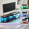 thumbnail image 2 of Mueble para TV Estilo Industrial Negro de 1.6 m, con luz LED, tomacorrientes y puertos USB, 2 of 8