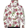 thumbnail image 7 of Uemuo Lilies Flowers Pattern Men's Hoodie - Casual Pullover Hoodie with Kangaroo Pocket, Stylish Hooded Sweatshirt for Everyday Wear-3X-Large, 7 of 7