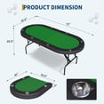 thumbnail image 2 of Qinaqin 8 Player Ovalado Poker Mesa Plegable 72" Game Tables con Almacenamiento Bag Collapsible Legs Padded Rails & Cup cm de Alturaolders Portátil Folding para Te x as Alturaoldem, 2 of 8