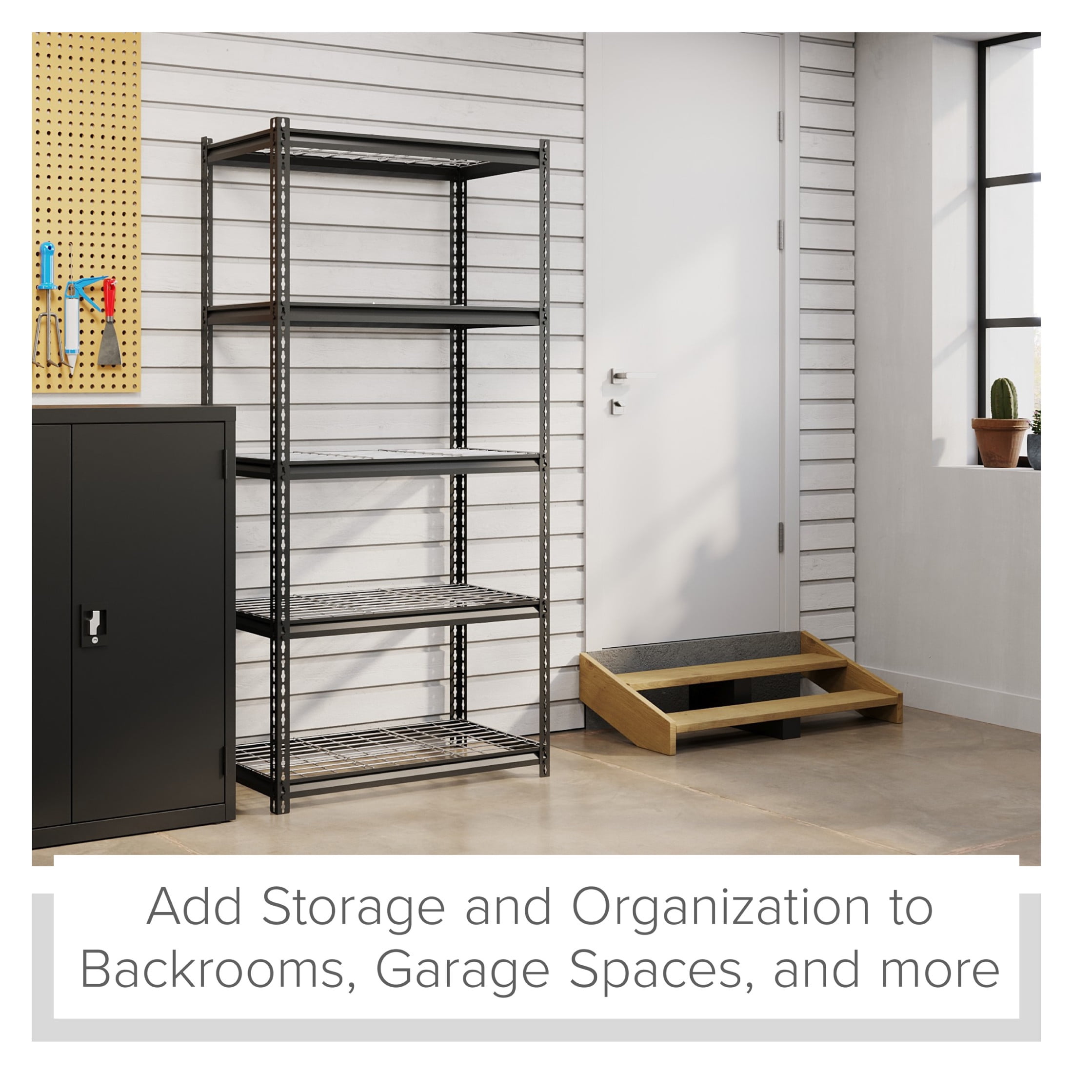 平棚 1200x300x275 Iron Horse 2300 Riveted Wire Deck Shelving 5-Shelf