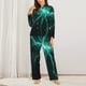 thumbnail image 2 of Balery Green Lightning Flash Conjunto de Pijama con Estampado para Mujer, Conjunto de Dos Piezas con Manga Larga, Ropa de Dormir Suave con Bolsillos, Pijamas Cómodos-Medium, 2 of 7