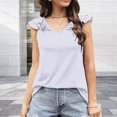 thumbnail image 1 of Camisetas De Mujer Camiseta de verano para mujer Blusa femenina de moda Suelta elegante para la playa (Blanco XL) Cgtredaw Para estrenar, 1 of 1