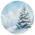 thumbnail image 3 of Ryvnso Snown on Christmas Tree Round Plate Mats Dining Table Placemat Set of 4 for Holiday Decoration, 3 of 7