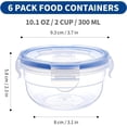 thumbnail image 4 of Paquete de 6 recipientes de plástico redondos de 10 oz con tapa, recipientes herméticos para almacenar alimentos, recipientes pequeños para preparar comidas, 4 of 6