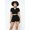 Black, variant on Collar Crop Top Shorts Set S