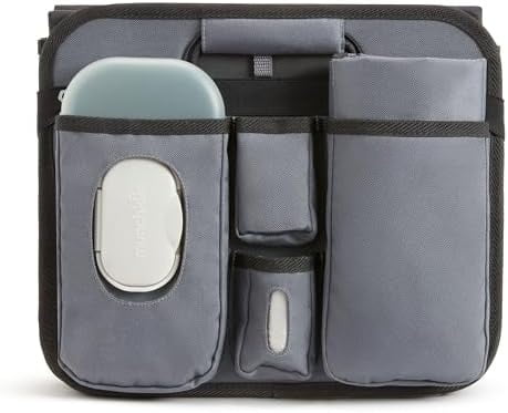 Out-n-About Trunk Organizer for SUVs and Cars with Portable Changing Pad and Wet Baby Wipes for Diaper Changes On-the-Go, Collapsible, Grey
