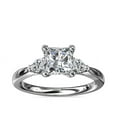thumbnail image 1 of 0.70 Carat Excellent Princess Cut Natural Diamond Beautiful Three Stone Bridal Ring for Bride Solid 14K White Gold Size 5, 1 of 8