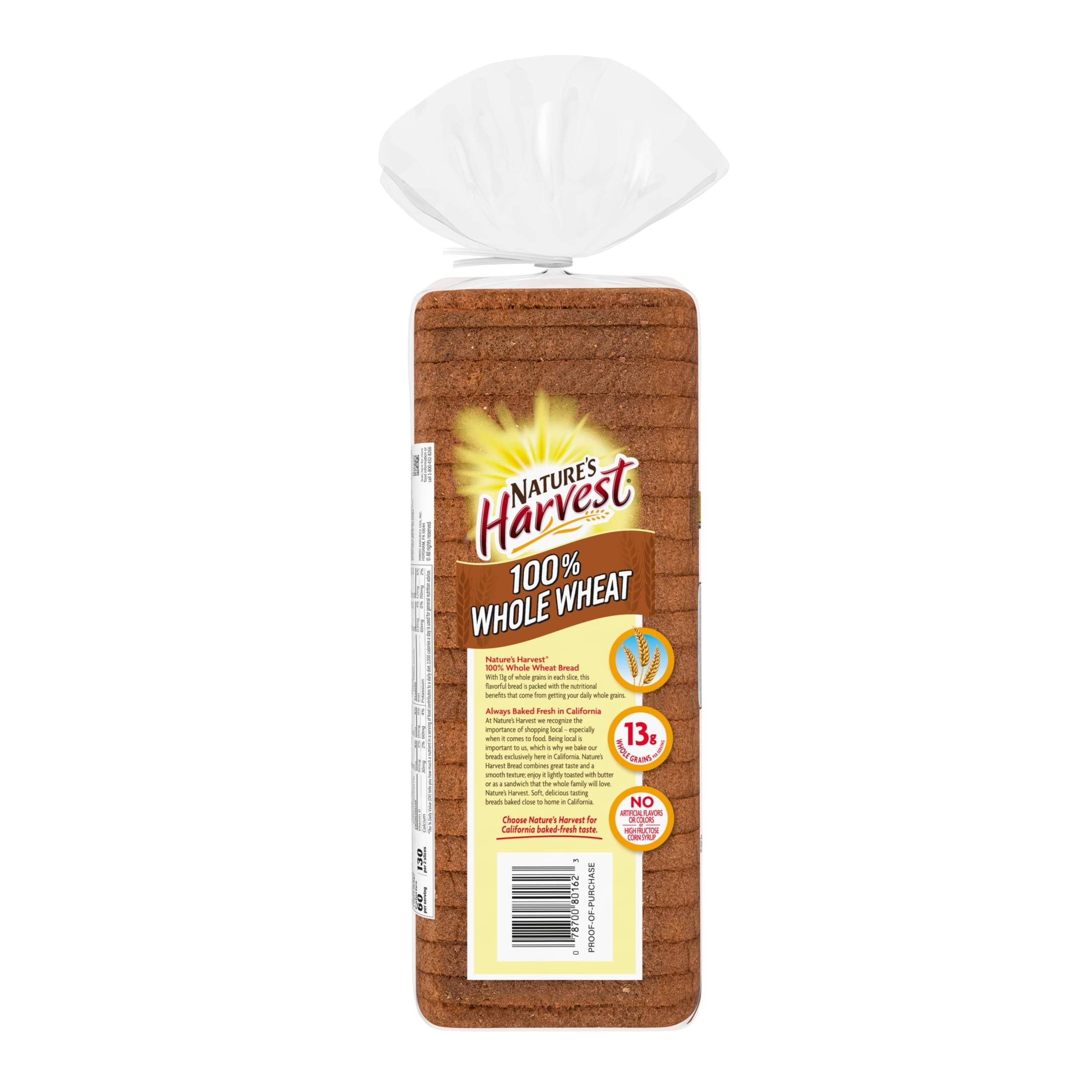 Nature's Harvest Whole Wheat Bread, 20 oz