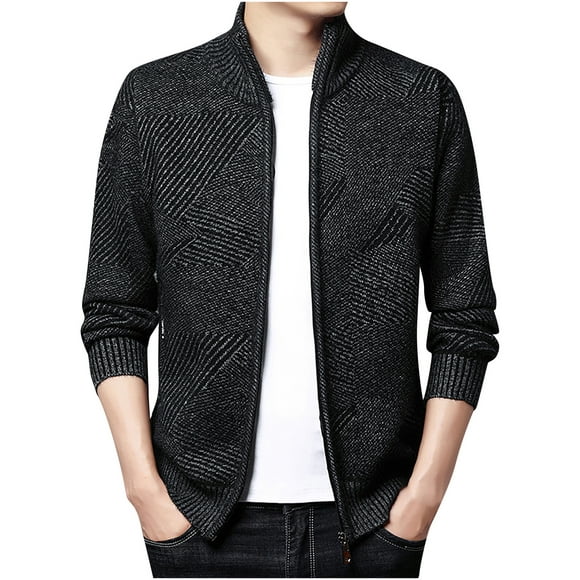 CEHVOM Autumn And Winter New Men's Knitted Zipper Cardigan Casual Comfortable Jacket