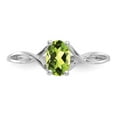 thumbnail image 5 of 14K White Gold Ring Band Birthstone (08) August Peridot Oval Green, 5 of 5
