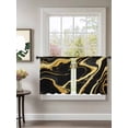 thumbnail image 2 of Black Gold Sheer Curtains 2 Panels Set Marble Luxury Abstract Glitter Fluid Pattern Lihgt Filtering Rod Pocket Voile Drape, Semi Sheer Window Curtains for Bedroom Living Room, 52"x54", 2 of 5