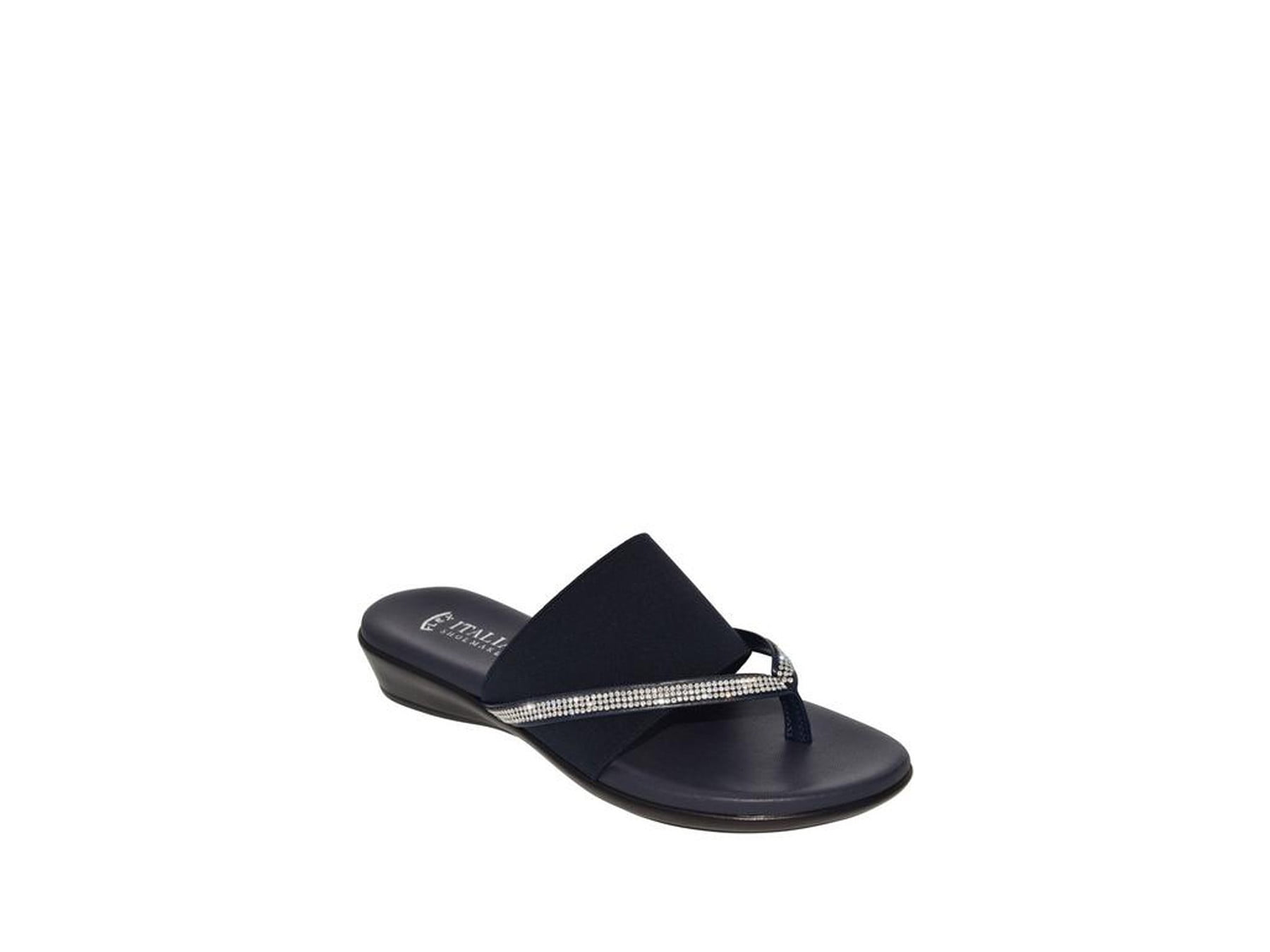 ITALIAN Shoemakers Womens Luxi Open Toe Casual Slide Sandals Navy Size 6.5 