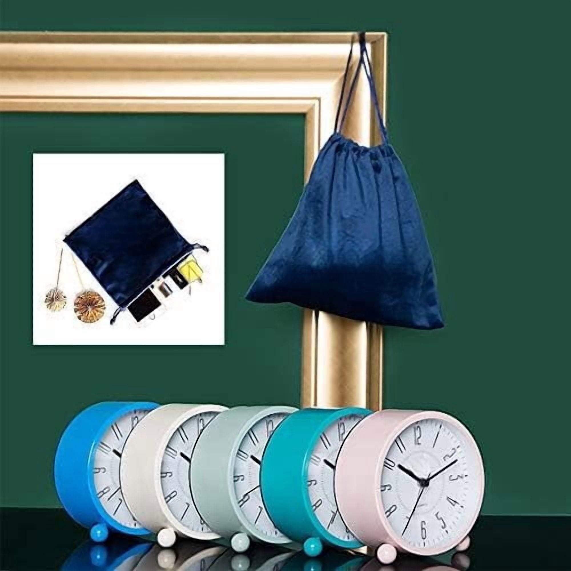 Super Silent Metal Alarm Clock,Beep Wake Round Alarm Clock with Night Light,Battery Operated,Easy Set,Simple & Retro for Desk, Bedroom and Home Decoration(Green)