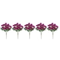 thumbnail image 2 of Faux Mums for Outdoor Planters 5 Bundles Artificial Sunset Chrysanthemum Outside Porch Garden Autumn Flowers Decor No Fade Fall Flower Fake Fall Plants Red, 2 of 5