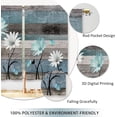 thumbnail image 3 of Blue Farmhouse Daisy Kitchen Curtains Wooden Flower Small Short Cafe Window Curtains Rustic Floral Butterfly Country Barn Plank Bathroom Drapes Treatment Tier Curtains 2 Panels (27.5x39 Inch), 3 of 6