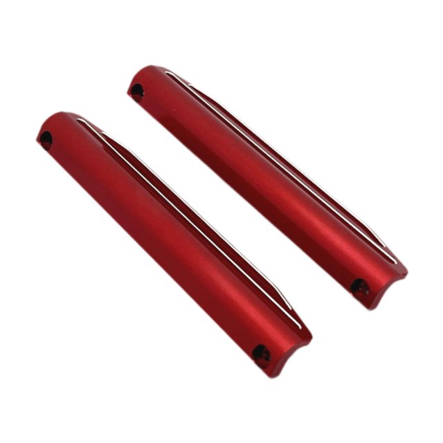 2x placa protectora de chasis RC, Protector lateral de aleación de aluminio, actualización para camiones escala 1/10 10208, accesorios DIY para coche rojo