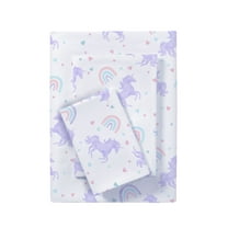 Your Zone 3-Piece Kids Soft Microfiber Sheet Set, Purple Unicorn, Twin