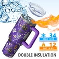 thumbnail image 5 of Halloween Cute Ghosts and Skeletons Tumbler with Handle and Lid,40oz Double Wall Vacuum Insulated Tumbler,Cups Gift for Women and Men, 5 of 7